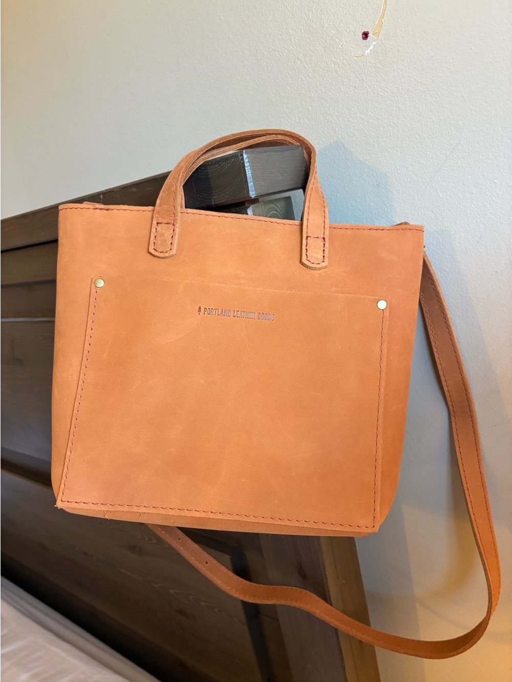 Brand new Portland Leather goods, Crossbody mini tote in peach 🍑